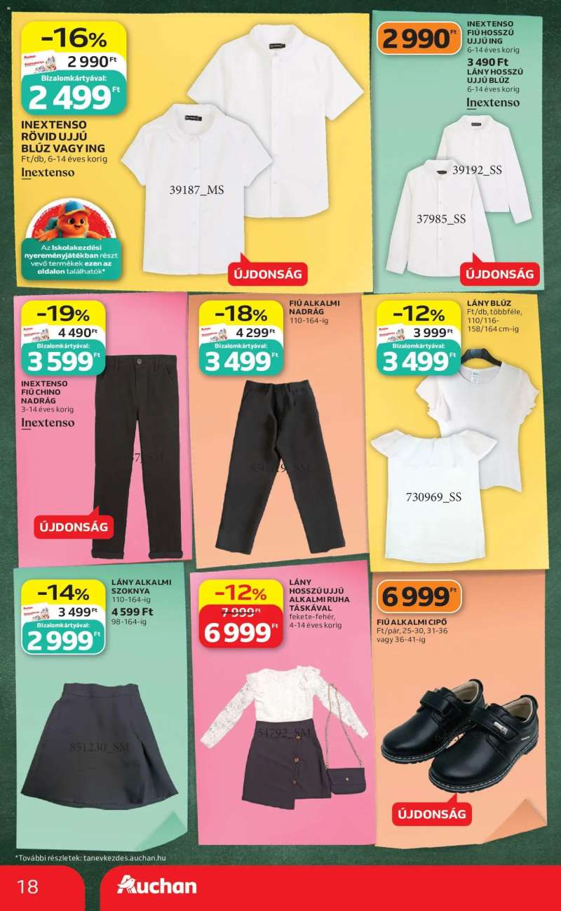 Auchan Auchan Iskolakezdés ajánlatok 18 oldal