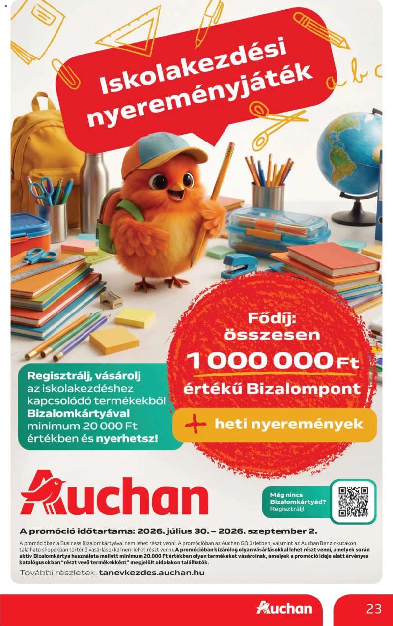 Auchan Auchan Iskolakezdés ajánlatok 23 oldal