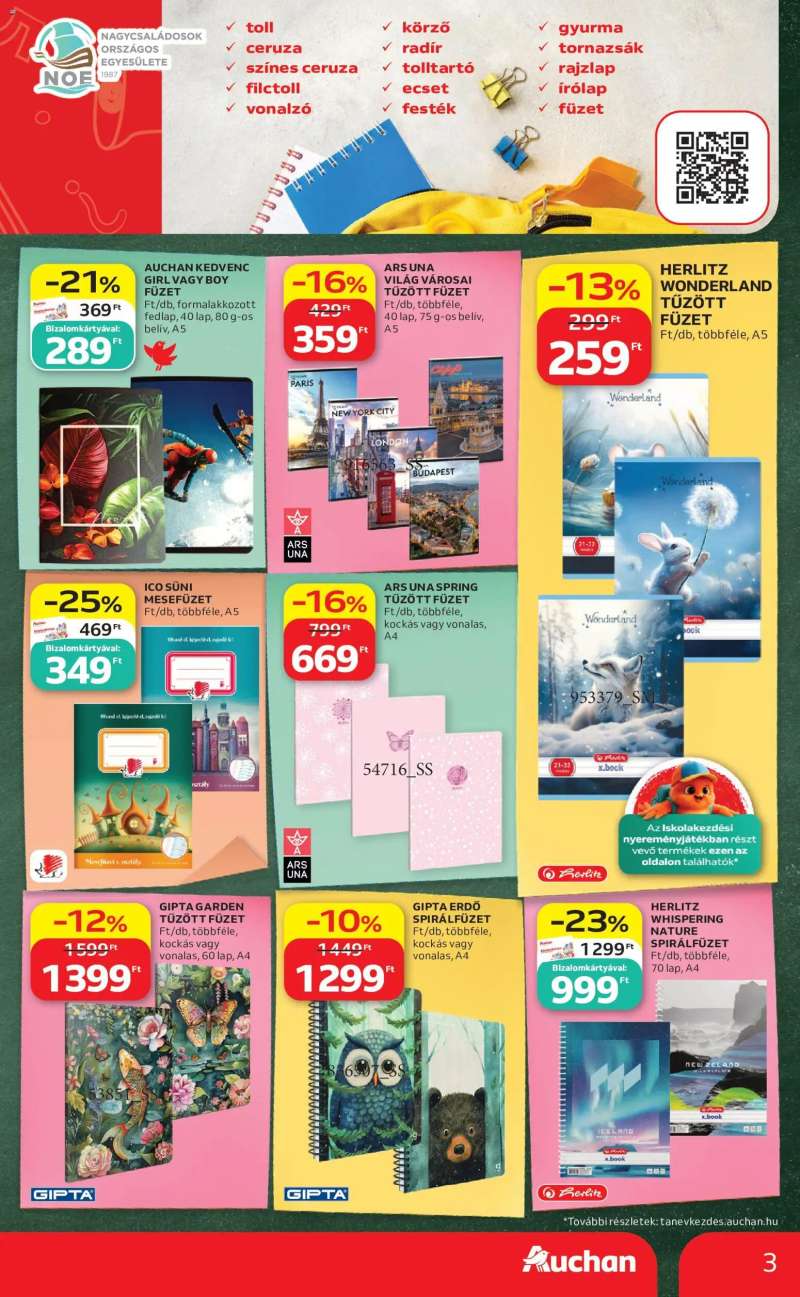 Auchan Auchan Iskolakezdés ajánlatok 3 oldal