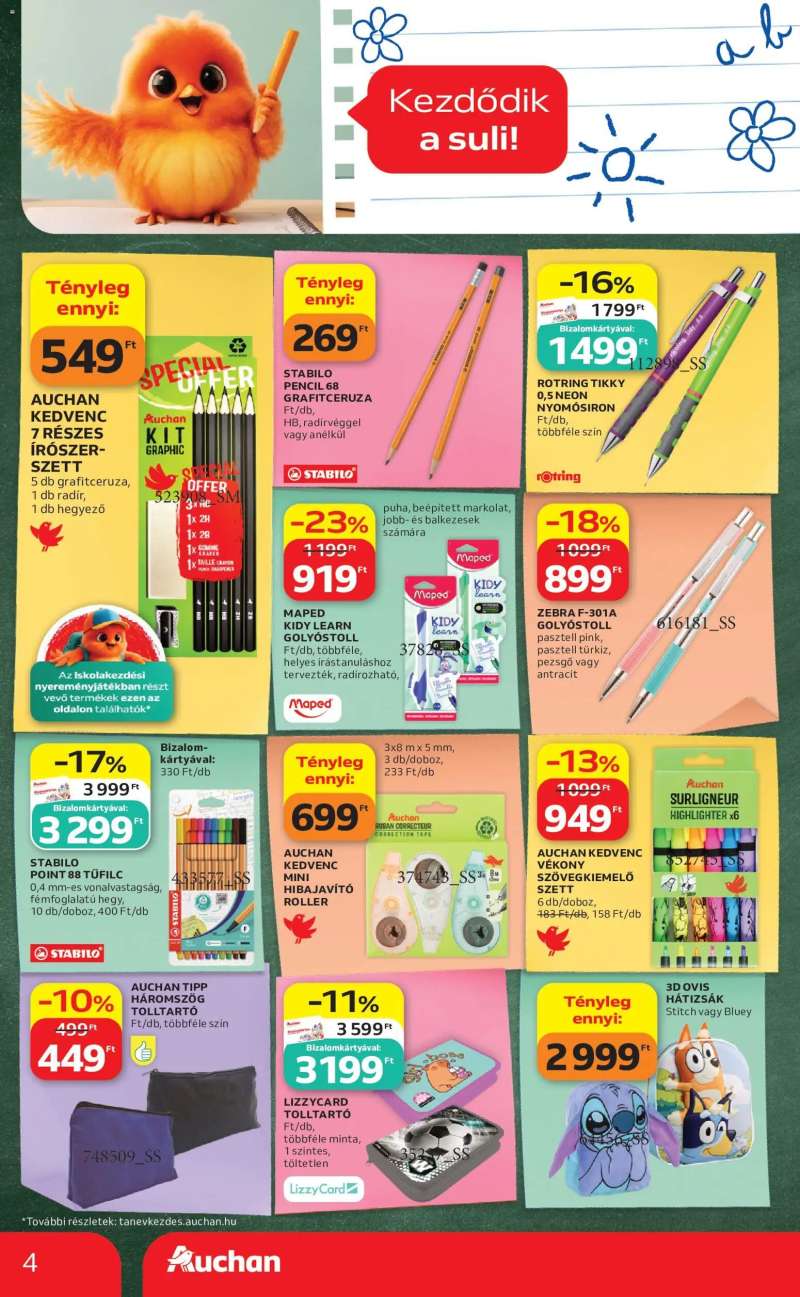 Auchan Auchan Iskolakezdés ajánlatok 4 oldal