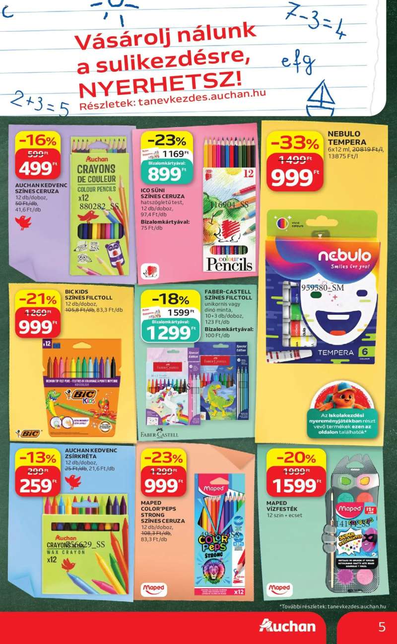 Auchan Auchan Iskolakezdés ajánlatok 5 oldal