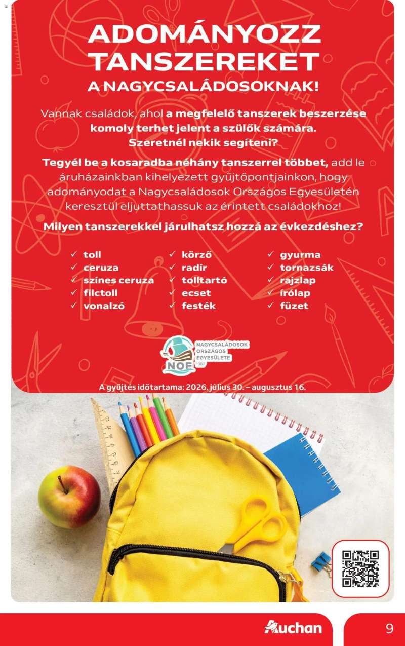 Auchan Auchan Iskolakezdés ajánlatok 9 oldal