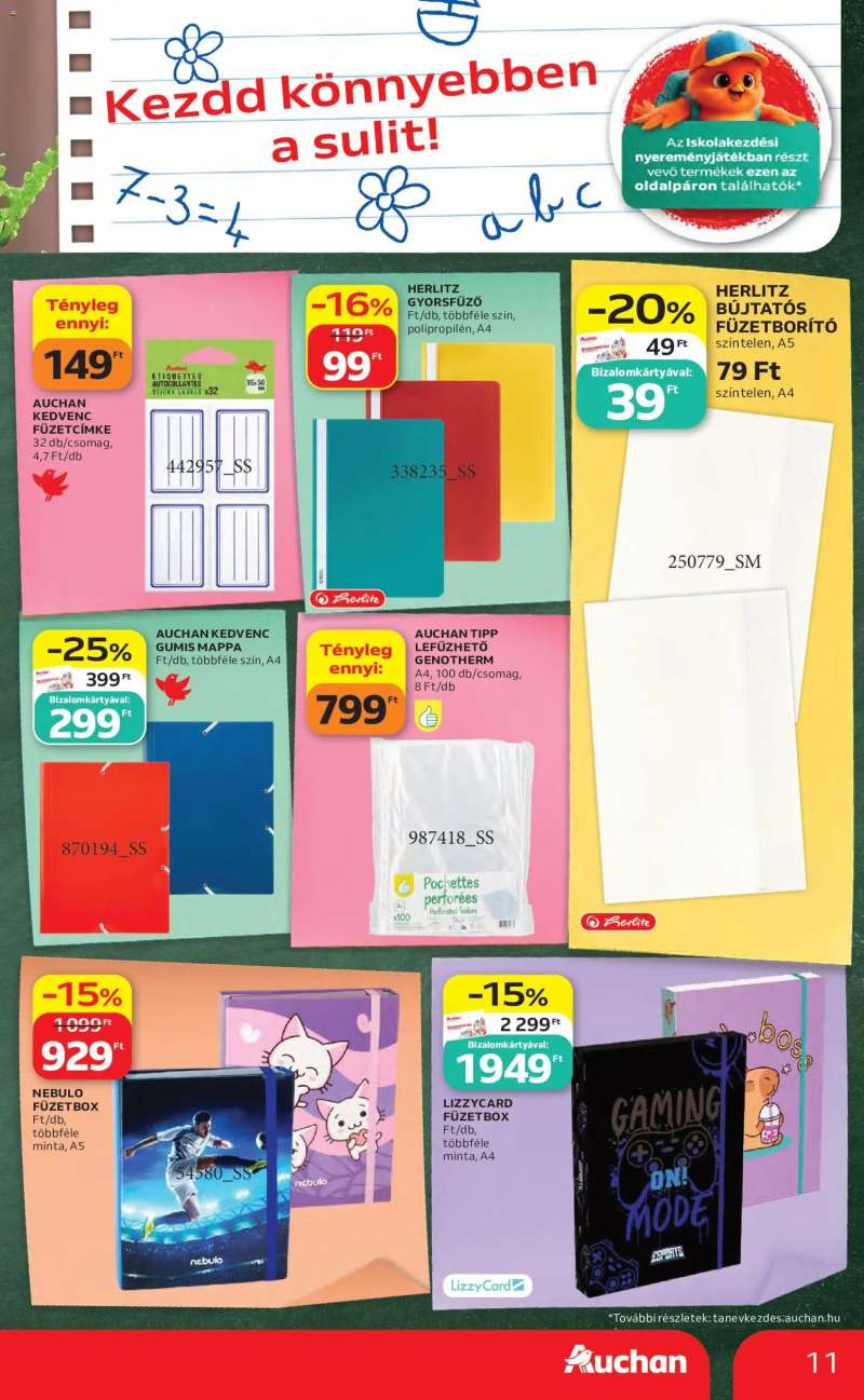 Auchan Auchan Iskolakezdés ajánlatok 11 oldal