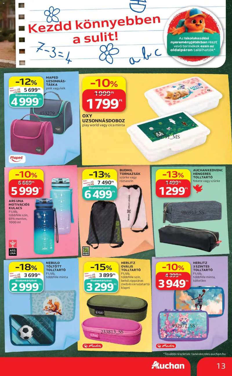 Auchan Auchan Iskolakezdés ajánlatok 13 oldal