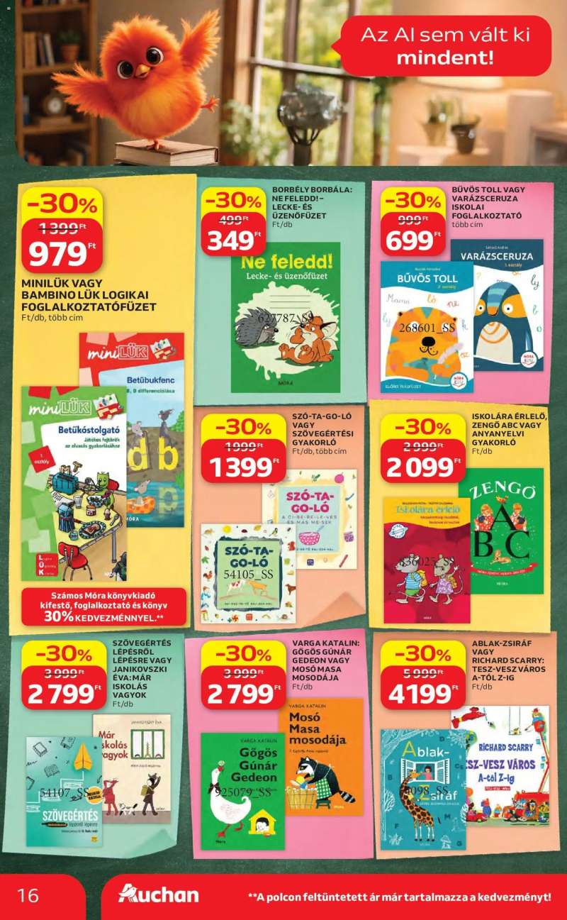 Auchan Auchan Iskolakezdés ajánlatok 16 oldal