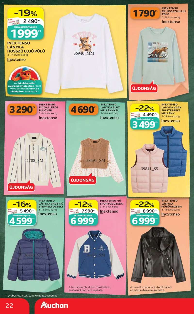 Auchan Auchan Iskolakezdés ajánlatok 22 oldal
