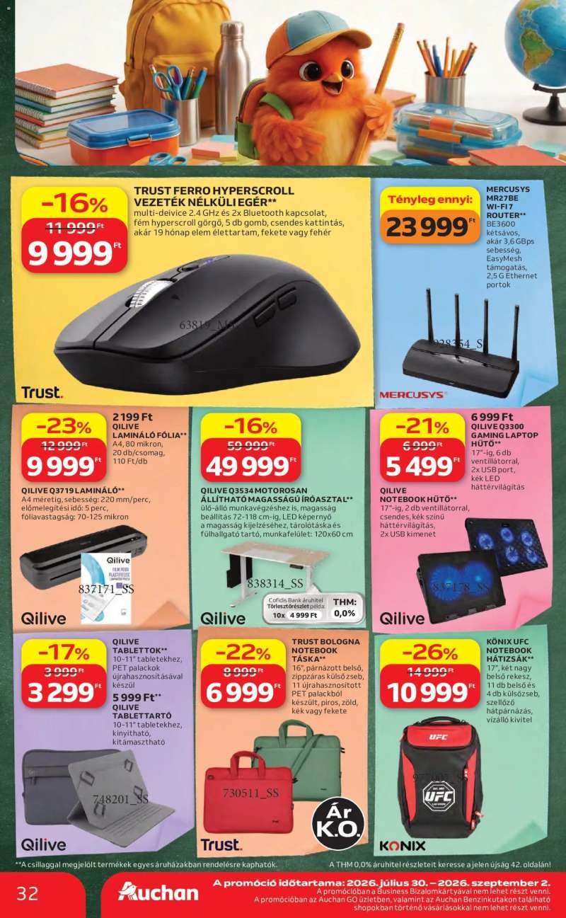 Auchan Auchan Iskolakezdés ajánlatok 32 oldal