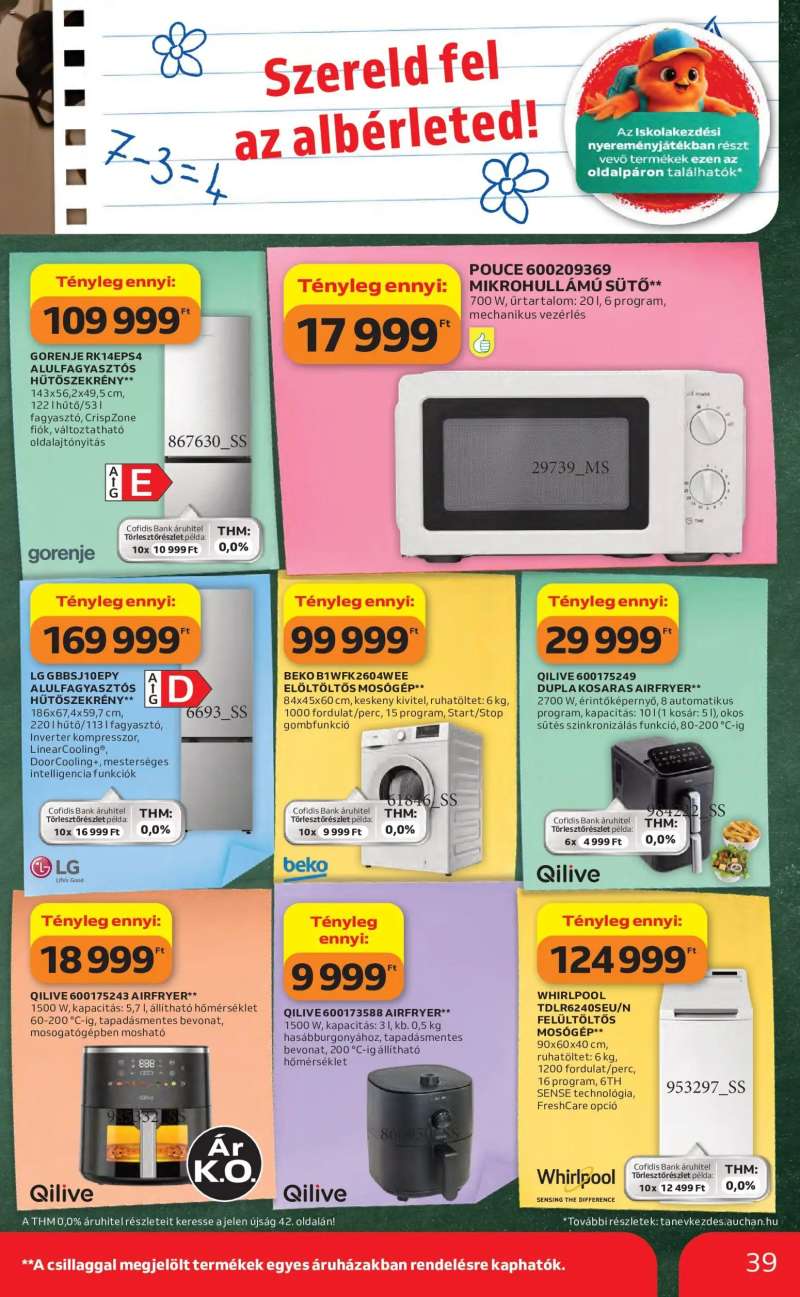 Auchan Auchan Iskolakezdés ajánlatok 39 oldal