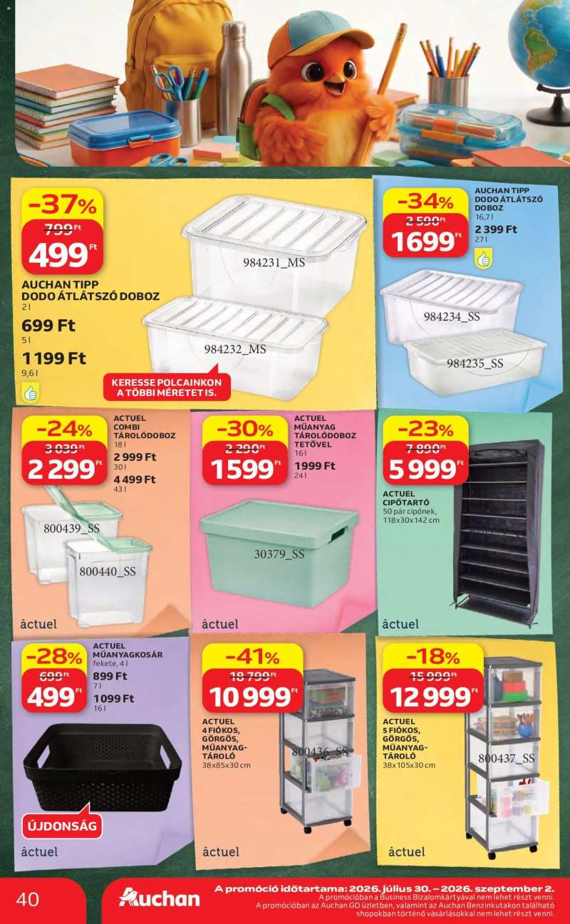 Auchan Auchan Iskolakezdés ajánlatok 40 oldal