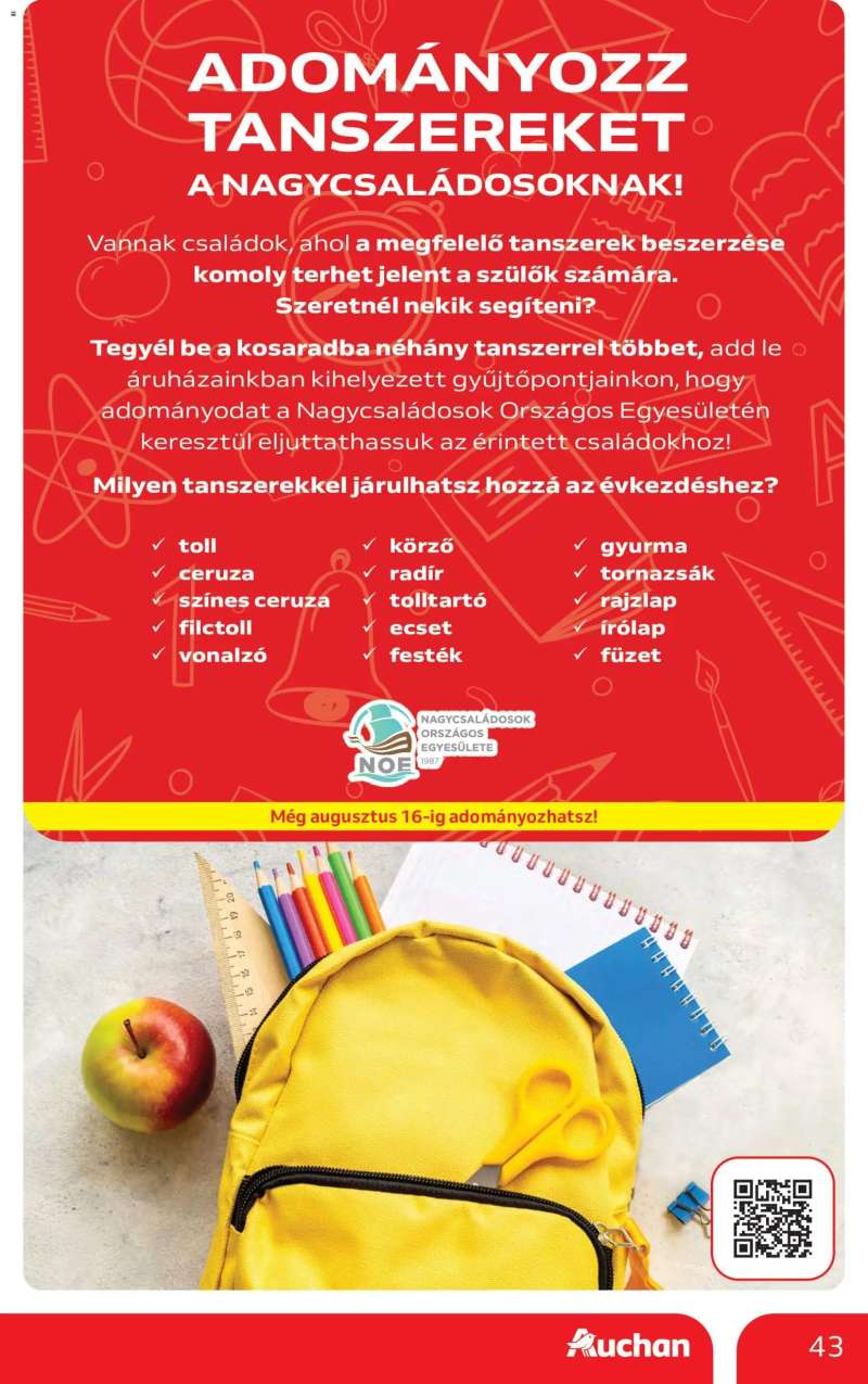 Auchan Auchan Iskolakezdés ajánlatok 43 oldal