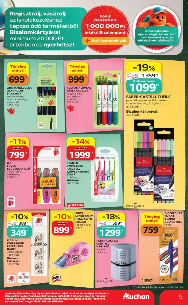Auchan Auchan Iskolakezdés ajánlatok 9 oldal