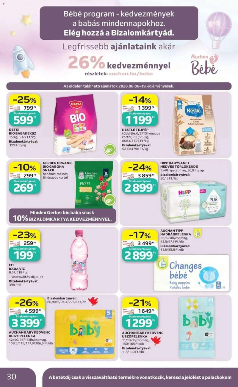 Auchan Auchan újság érvényessége 2026.08.12 -ig 30 oldal