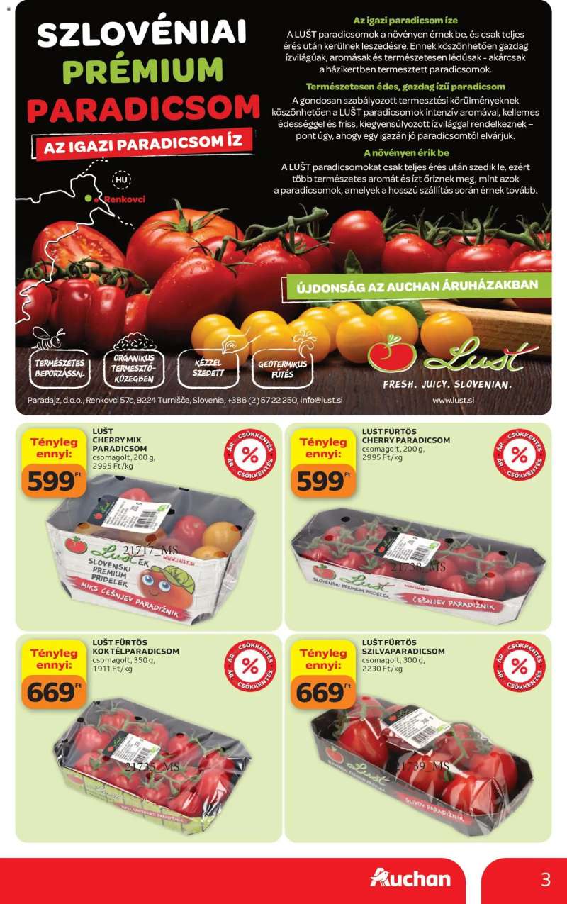 Auchan Auchan Zöldség Gyümölcs ajánlatok 3 oldal