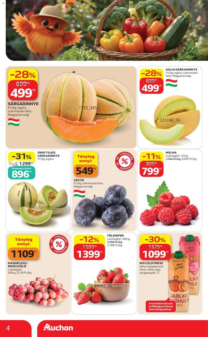 Auchan Auchan Zöldség Gyümölcs ajánlatok 4 oldal