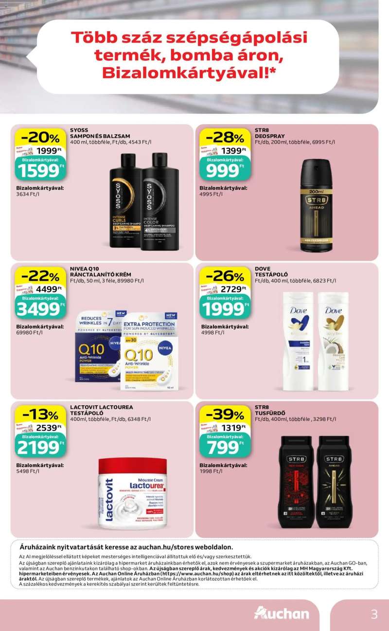 Auchan Auchan Illatszer termékajánlatok 3 oldal