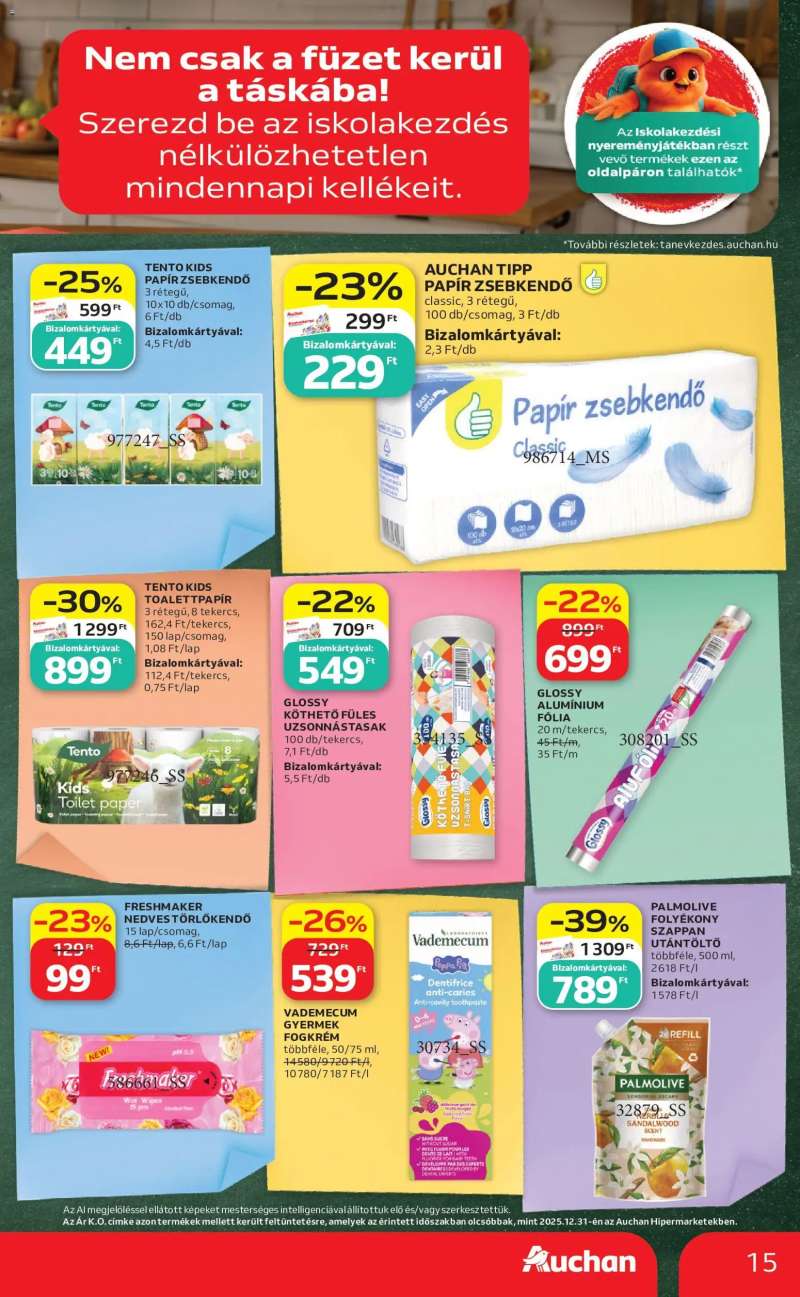 Auchan Auchan Iskolakezdés ajánlatok 15 oldal