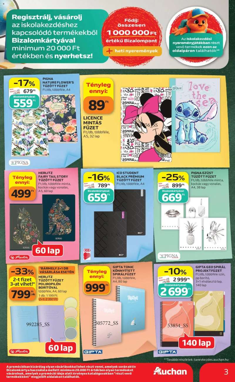 Auchan Auchan Iskolakezdés ajánlatok 3 oldal