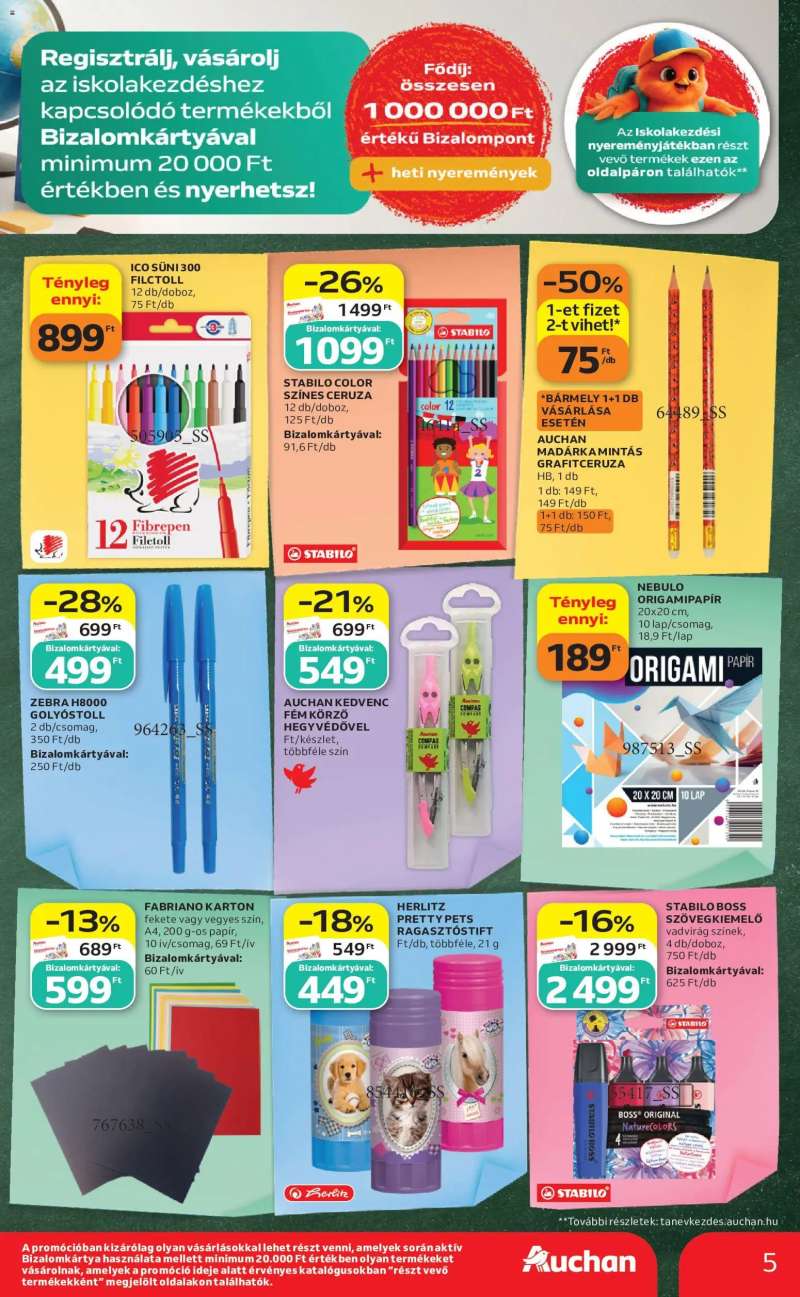 Auchan Auchan Iskolakezdés ajánlatok 5 oldal