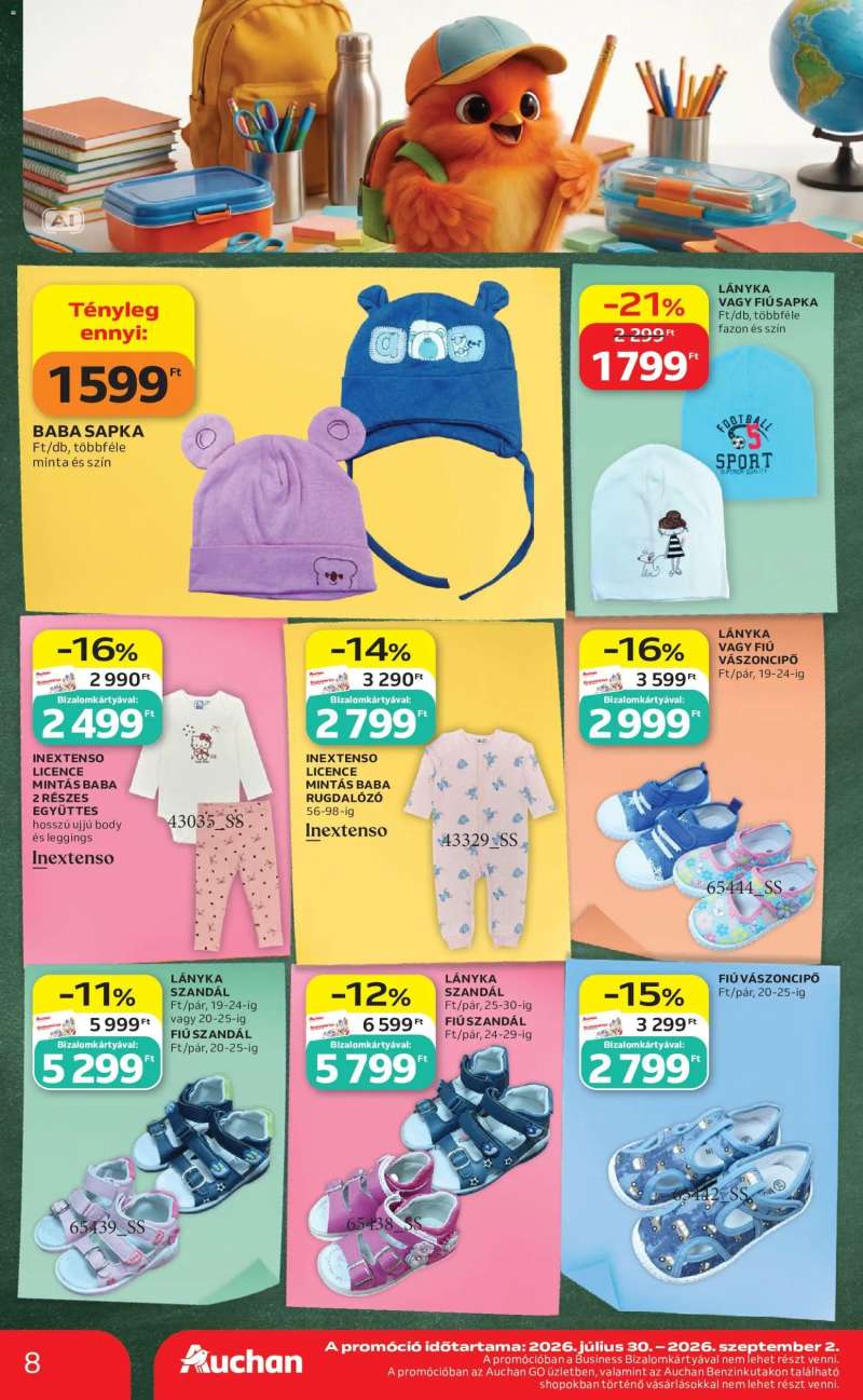 Auchan Auchan Iskolakezdés ajánlatok 8 oldal