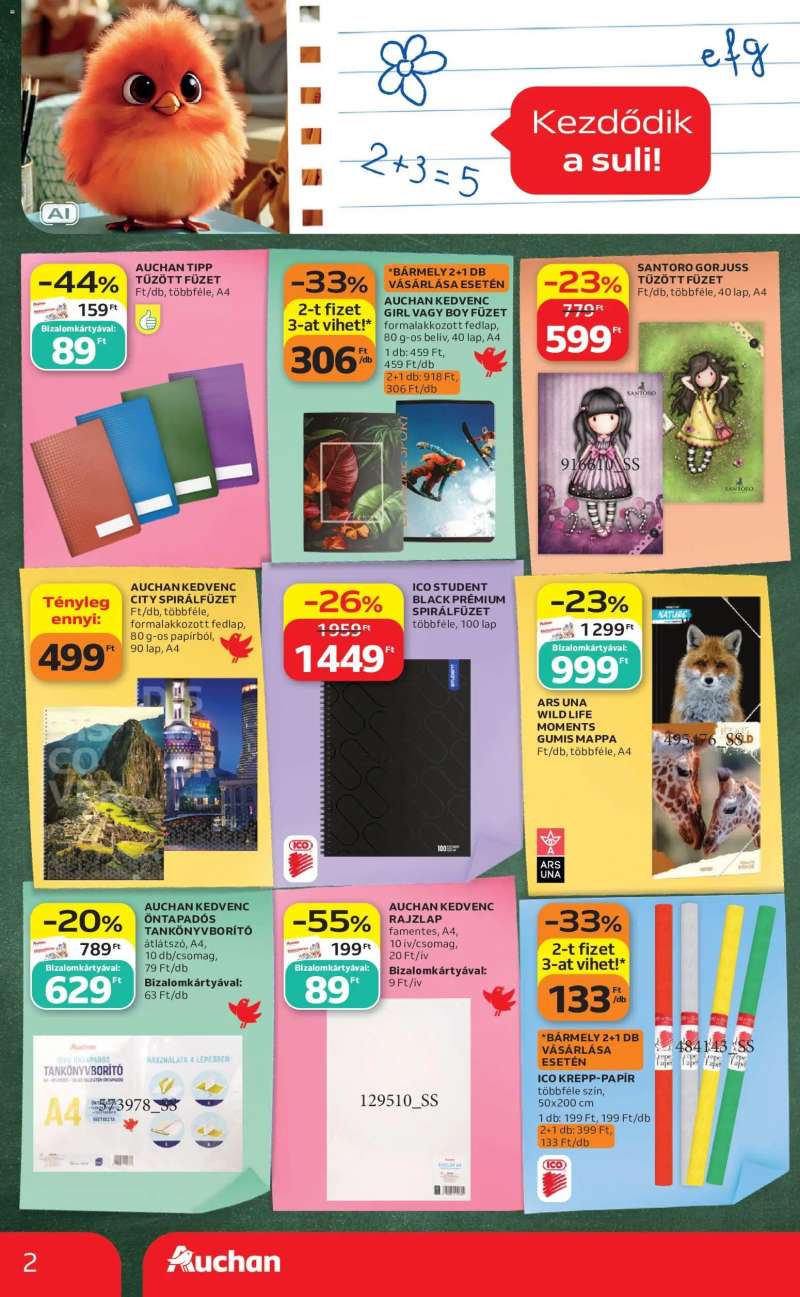 Auchan Auchan Iskolakezdés ajánlatok 2 oldal