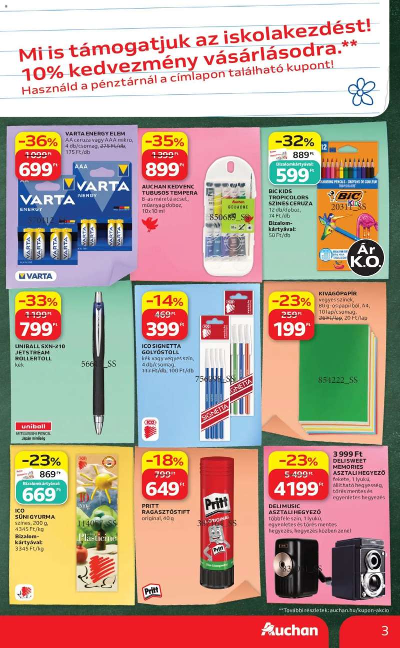 Auchan Auchan Iskolakezdés ajánlatok 3 oldal