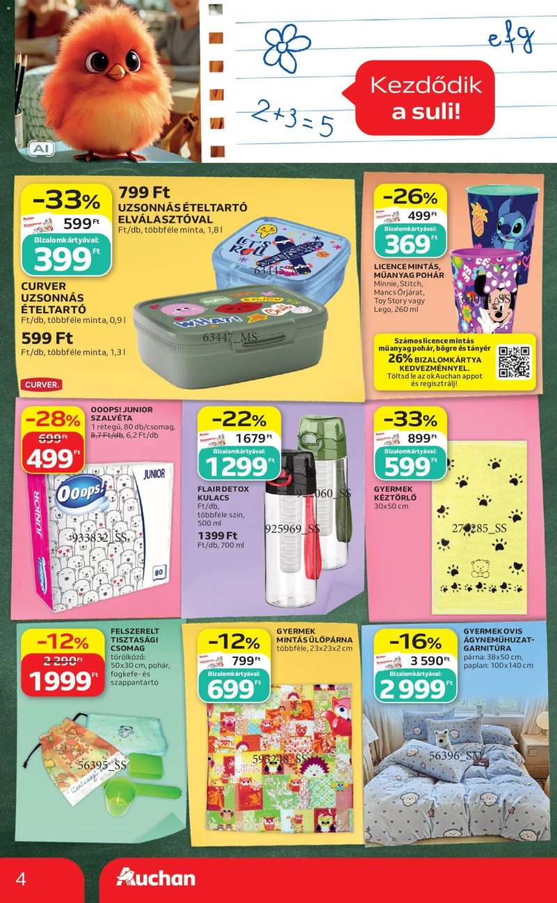 Auchan Auchan Iskolakezdés ajánlatok 4 oldal