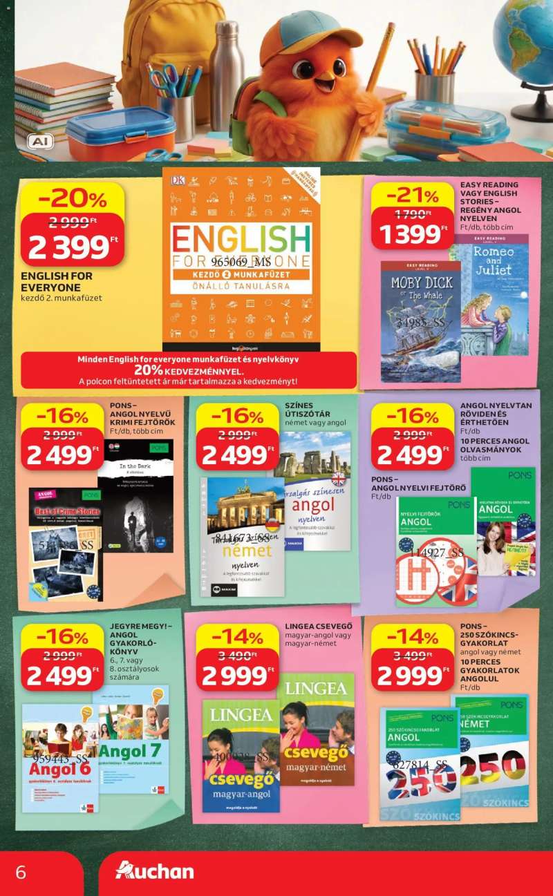 Auchan Auchan Iskolakezdés ajánlatok 6 oldal