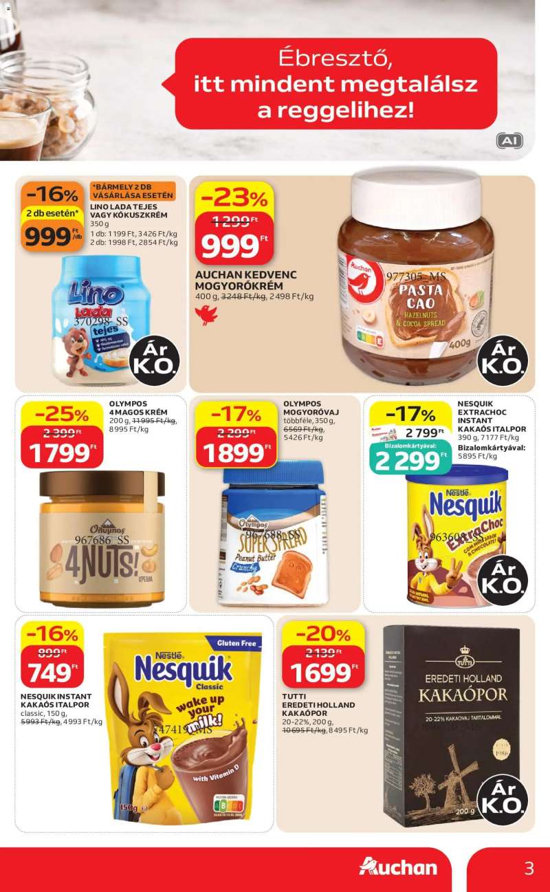 Auchan Auchan Reggeli ajánlatok 3 oldal