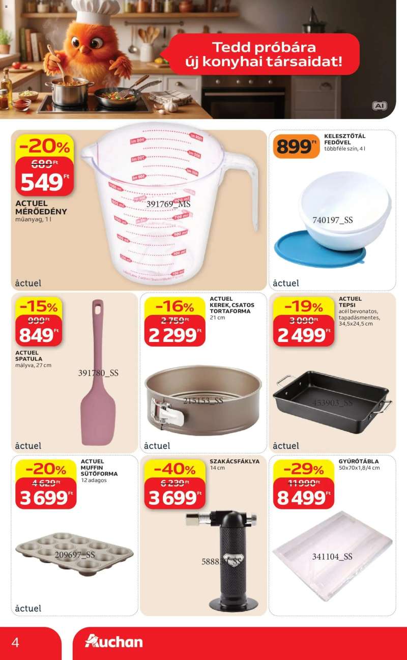 Auchan Auchan Konyhai eszköz ajánlatok 4 oldal