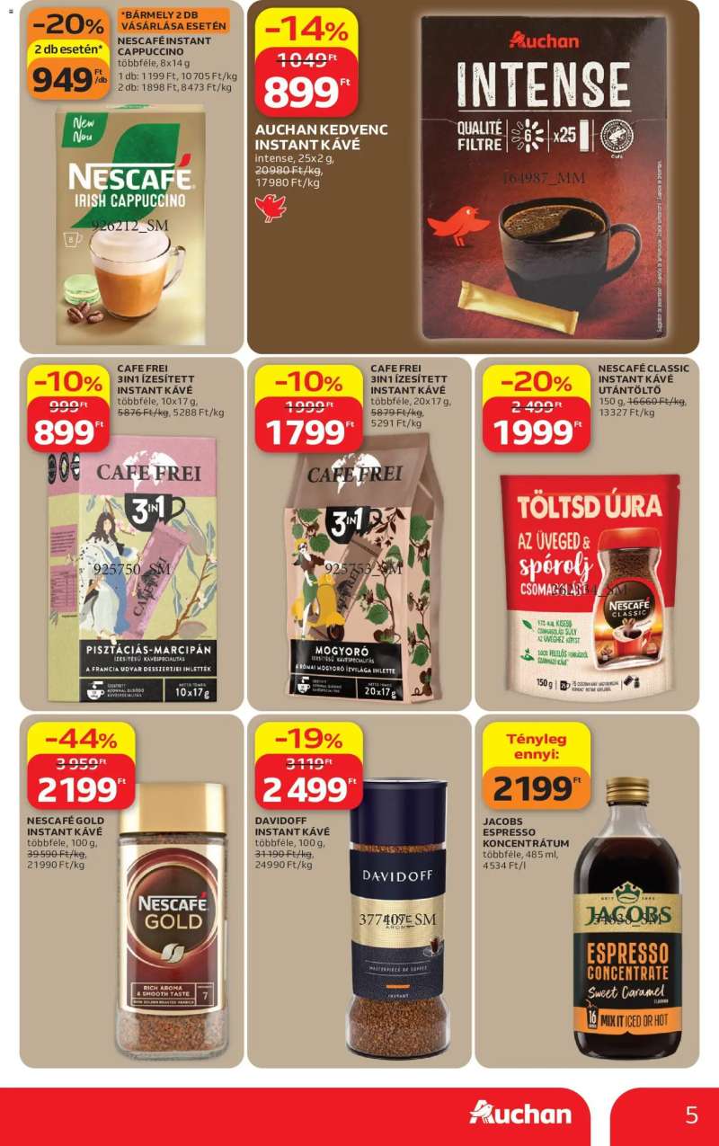 Auchan Auchan Kávé ajánlatok 5 oldal