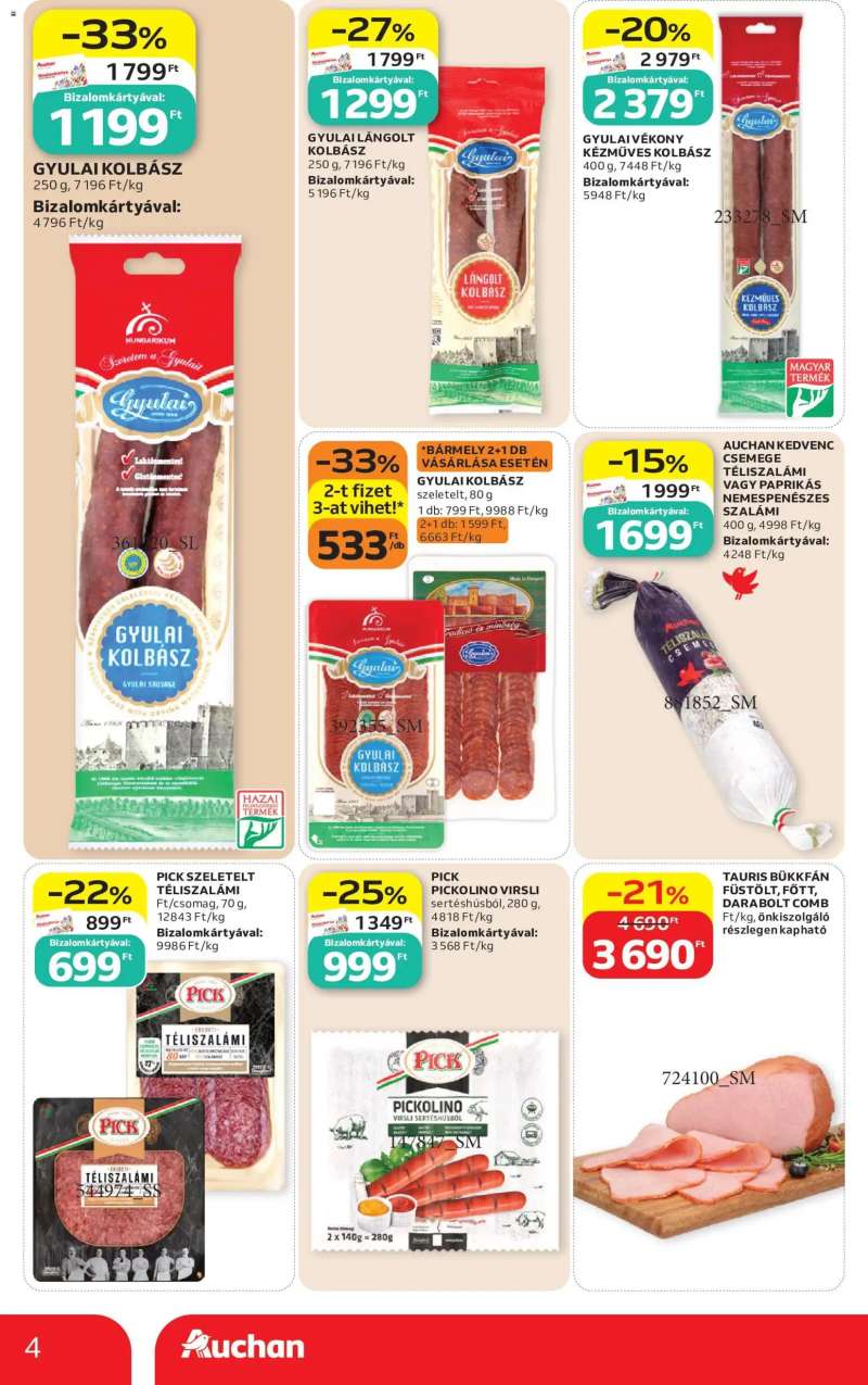 Auchan Auchan Szupermarket akciós újság 4 oldal