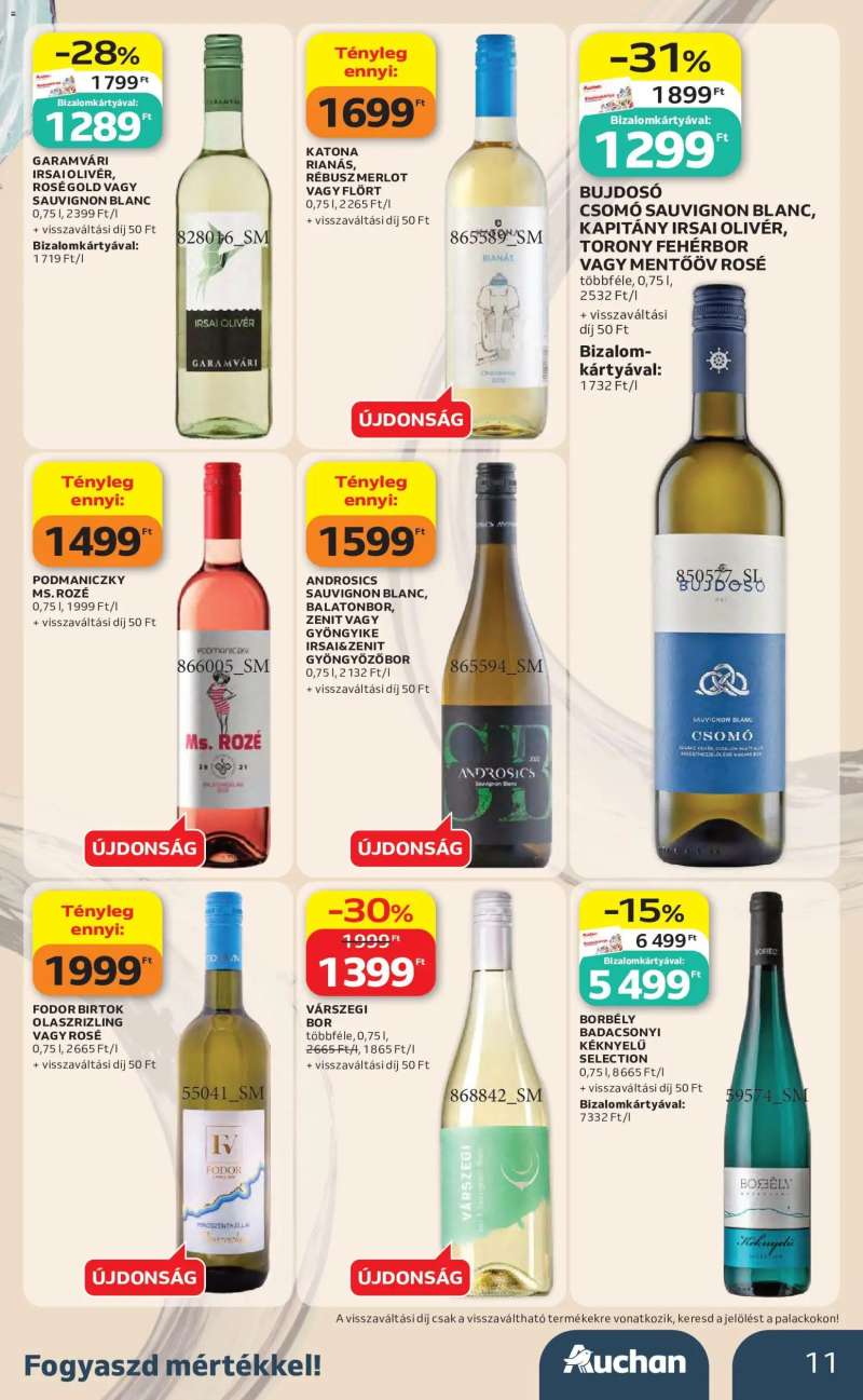 Auchan Auchan Bor ajánlatok 11 oldal
