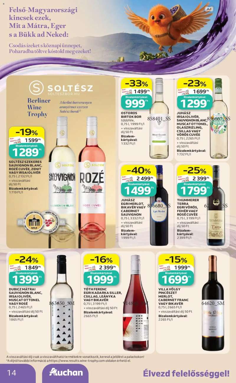 Auchan Auchan Bor ajánlatok 14 oldal