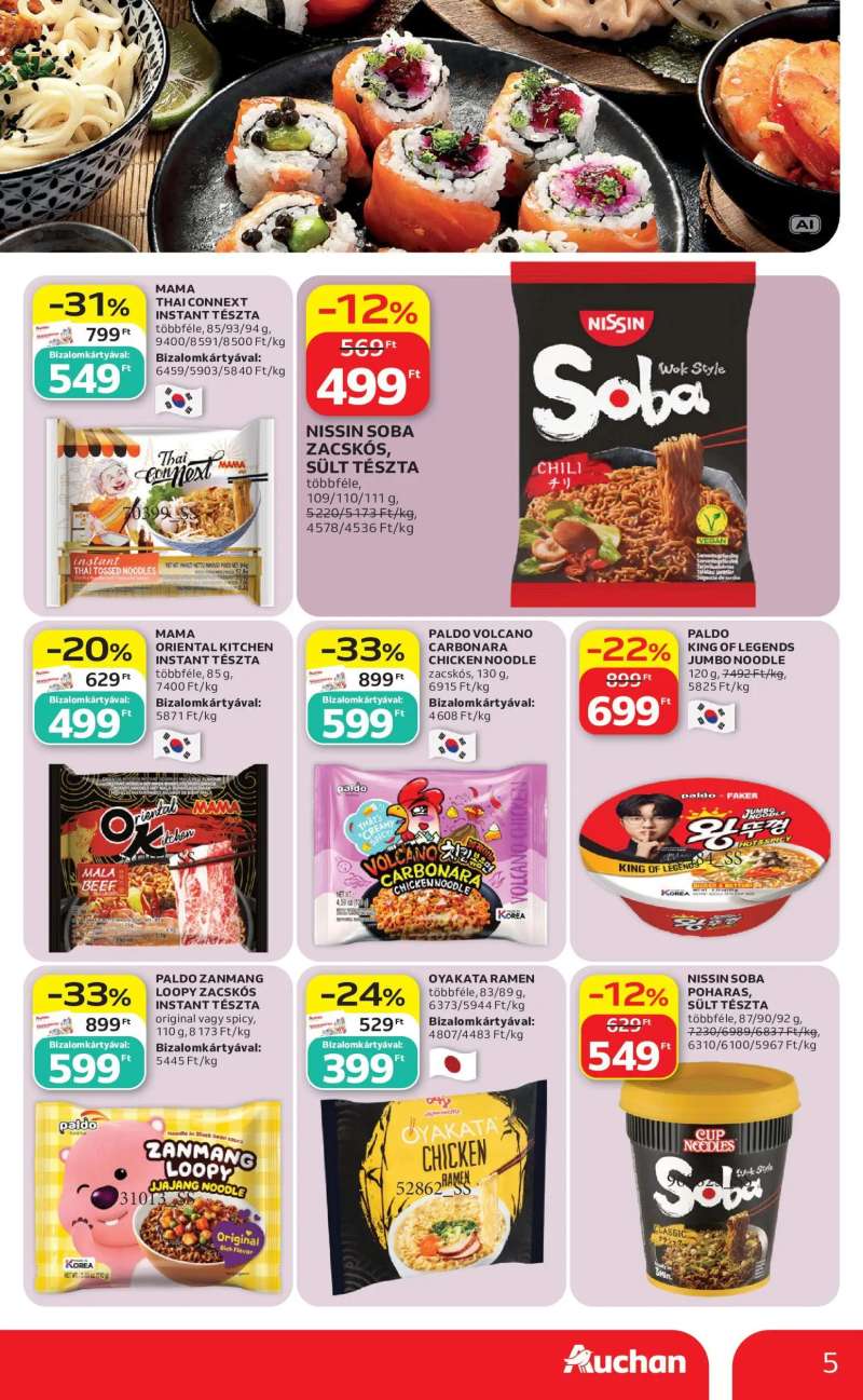 Auchan Auchan Ázsiai ajánlatok 5 oldal