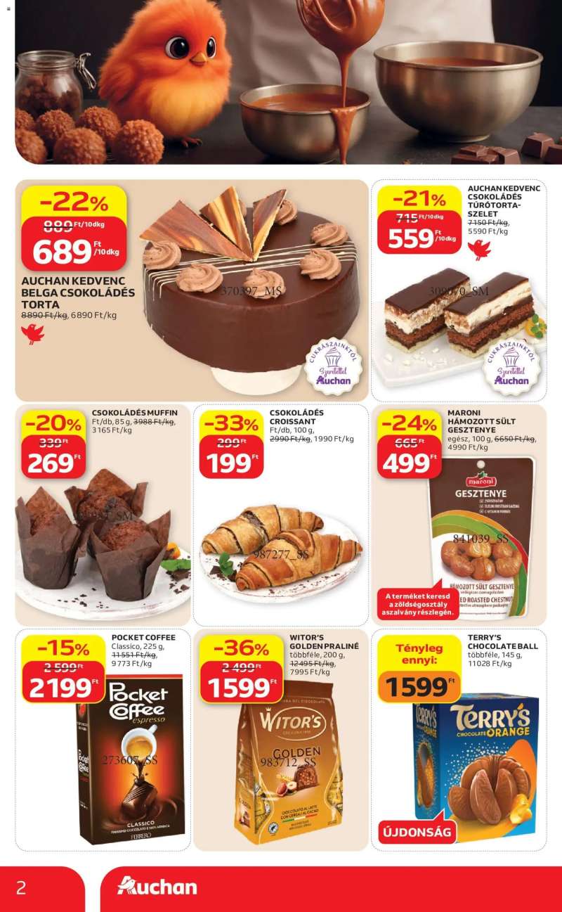 Auchan Auchan Csokoládé ajánlatok 2 oldal