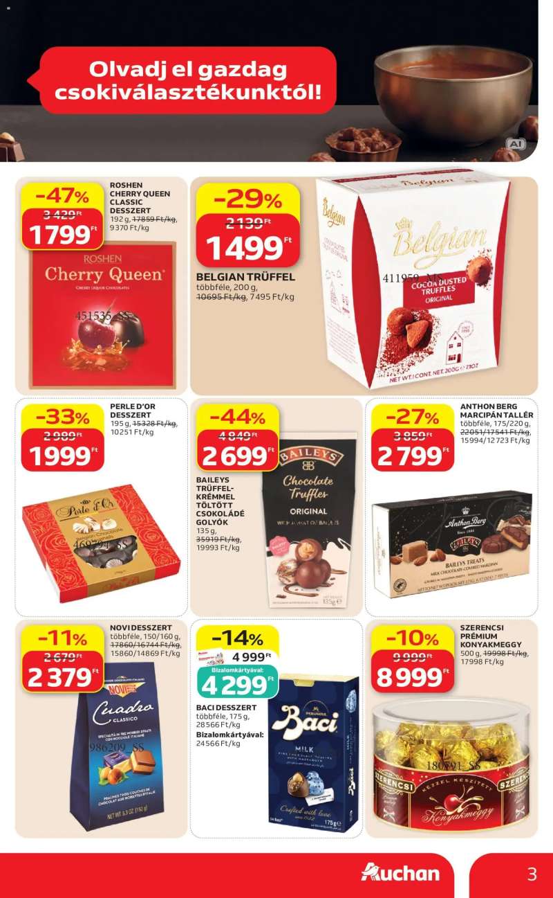 Auchan Auchan Csokoládé ajánlatok 3 oldal