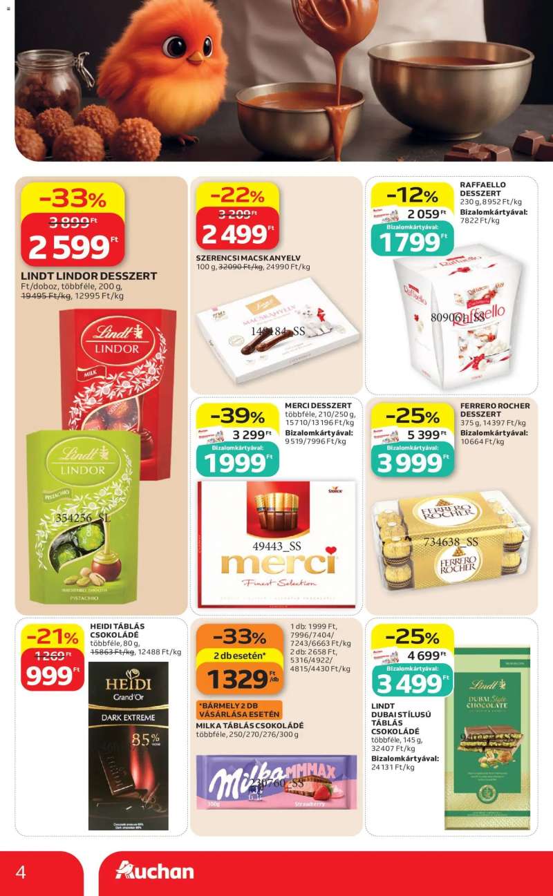 Auchan Auchan Csokoládé ajánlatok 4 oldal