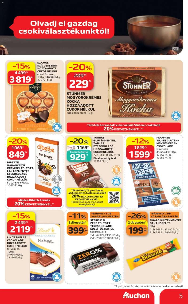 Auchan Auchan Csokoládé ajánlatok 5 oldal