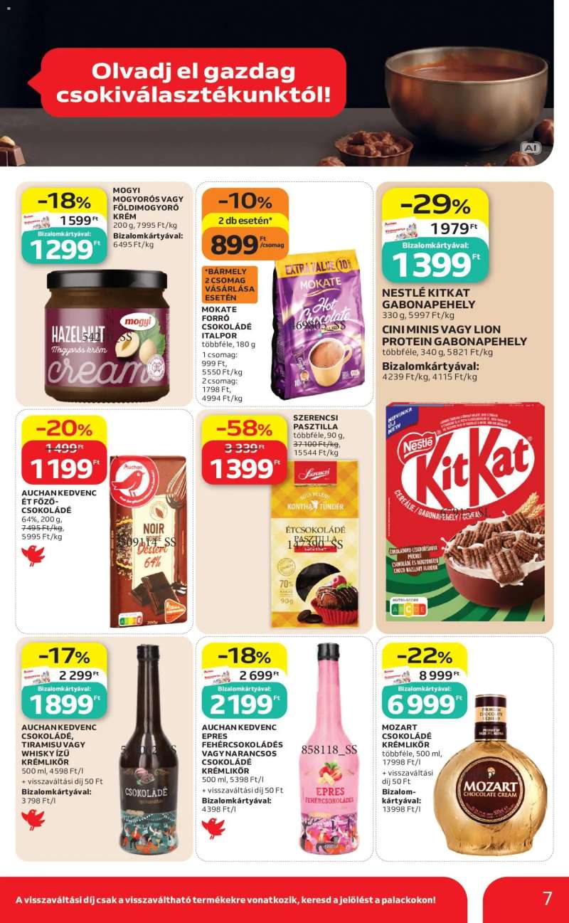Auchan Auchan Csokoládé ajánlatok 7 oldal