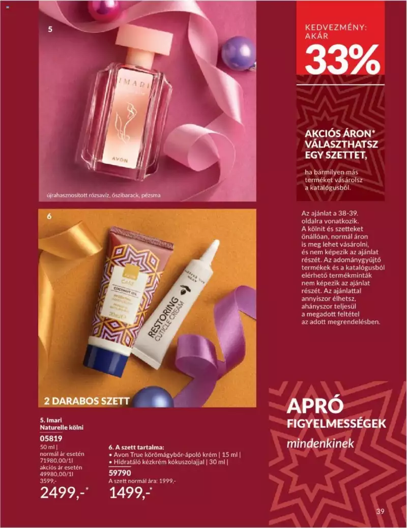 Avon Novemberi katalógus 39 oldal