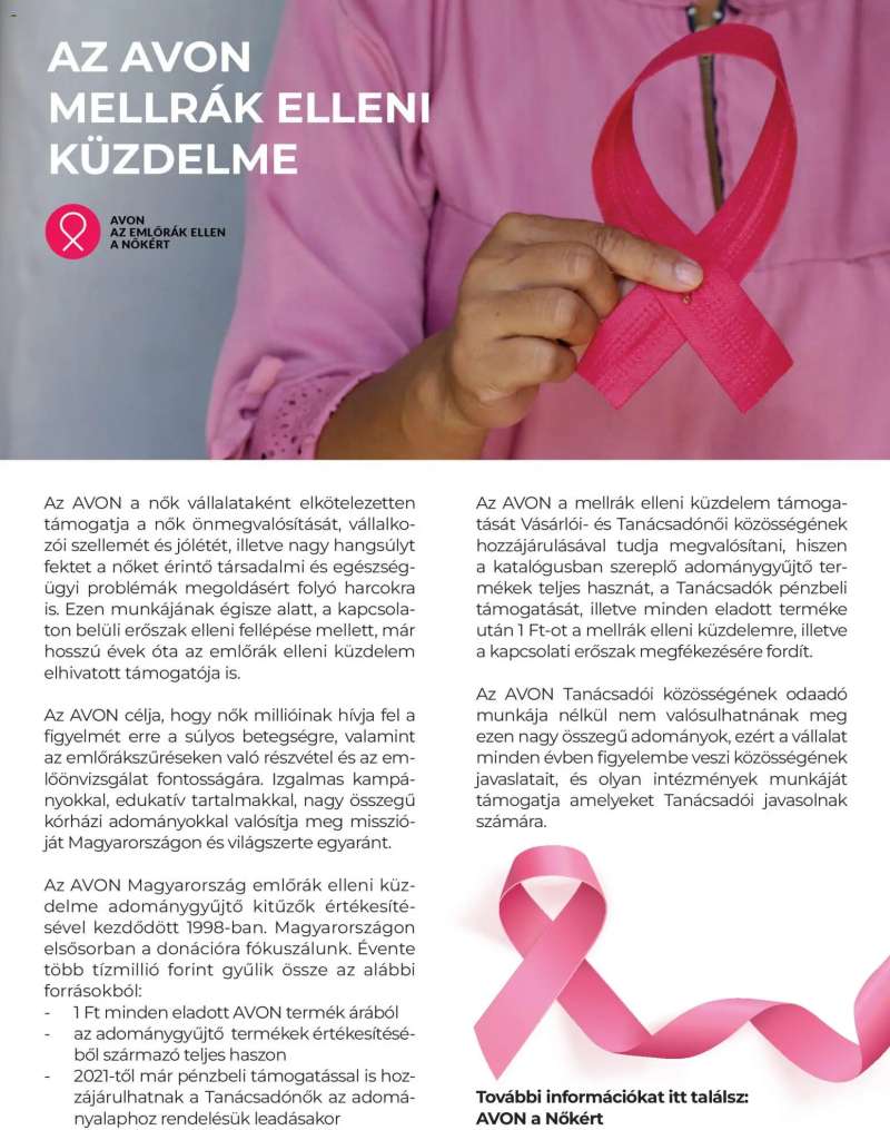 Avon Katalógus AVON - Adománygyűjtő katalógus 3 oldal