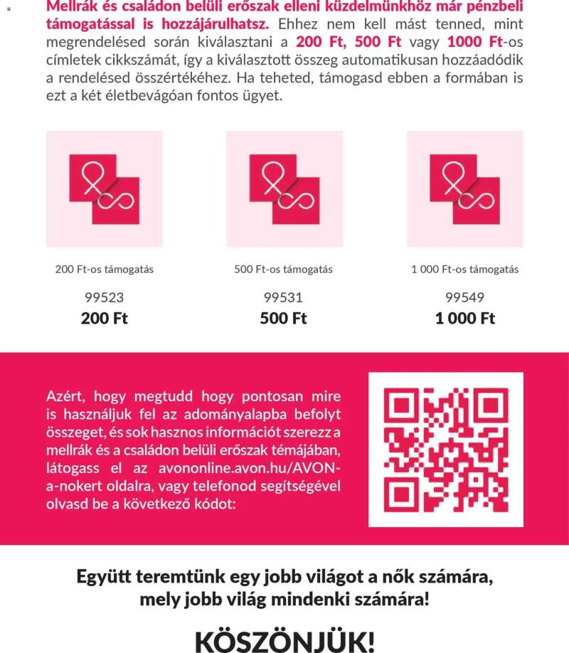 Avon Katalógus AVON - Adománygyűjtő katalógus 7 oldal