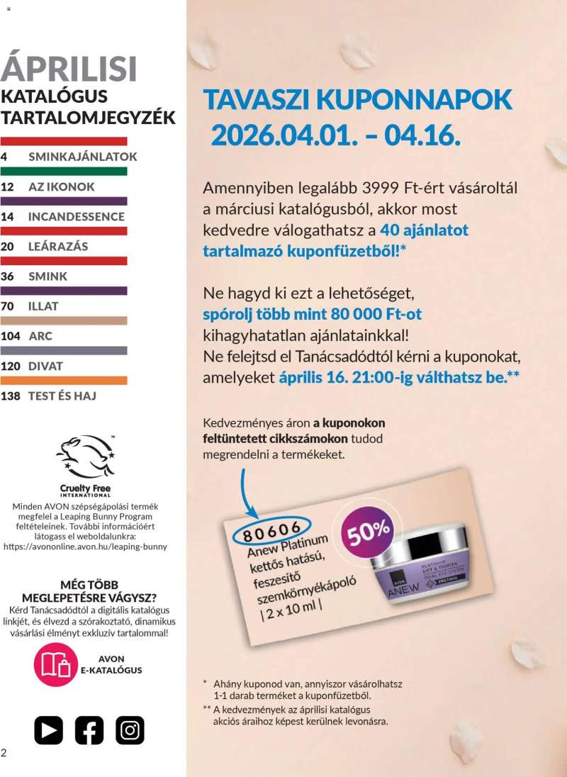 Avon AVON online katalógus 2026 áprilisi 4 oldal