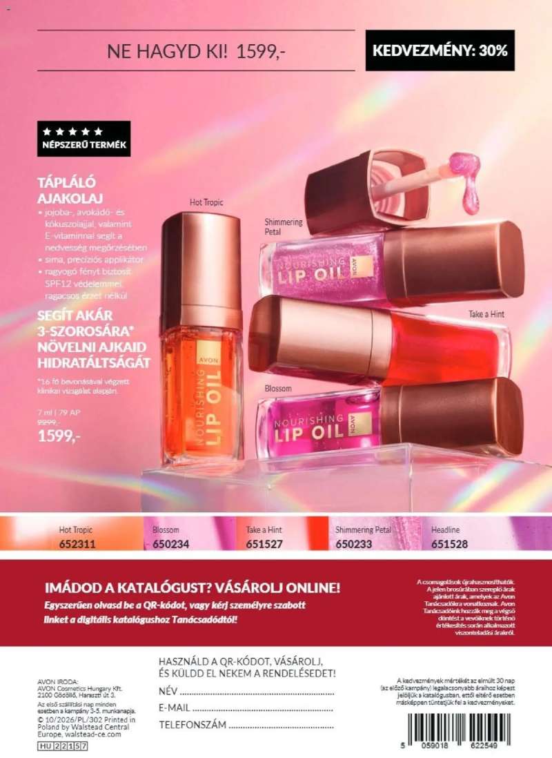 Avon AVON online katalógus 2026 októberi 180 oldal