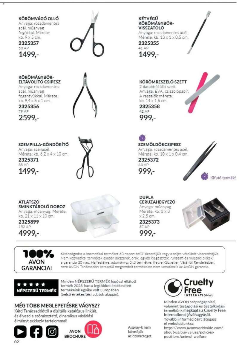 Avon AVON online katalógus 2026 októberi 62 oldal