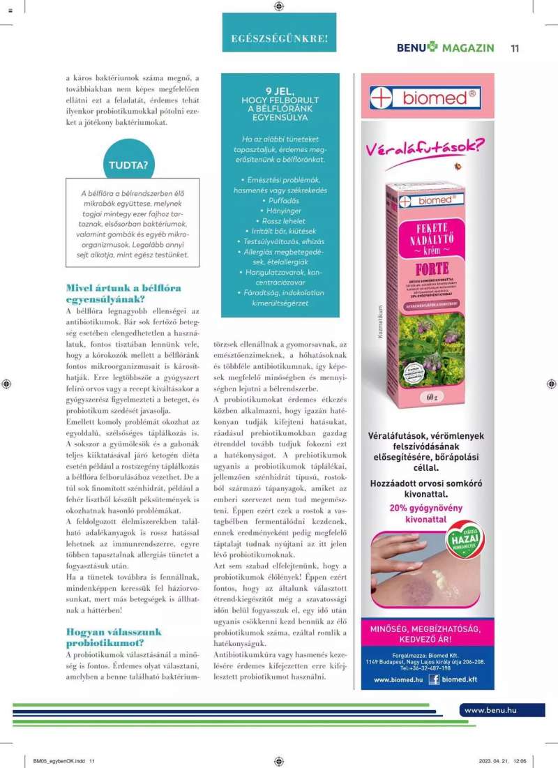 BENU Gyógyszertárak Magazin 5/2023 11 oldal