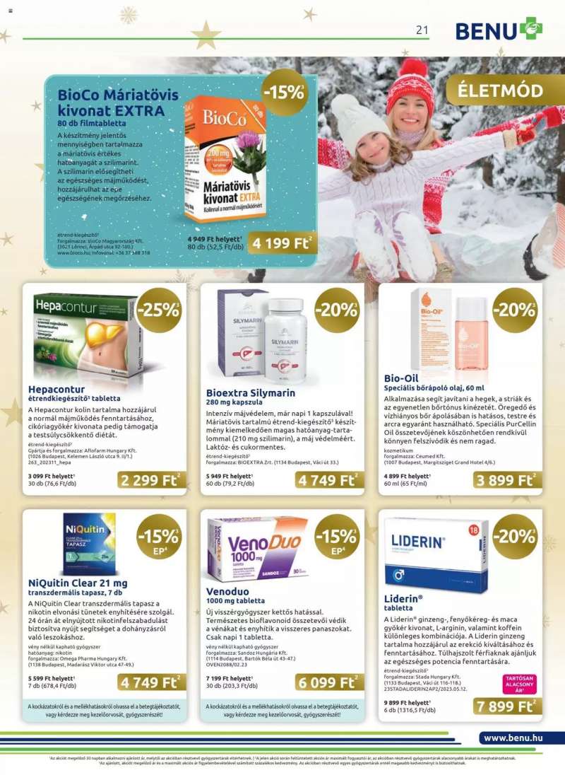 BENU Gyógyszertárak Akciós Újság BENU Gyógyszertárak 21 oldal