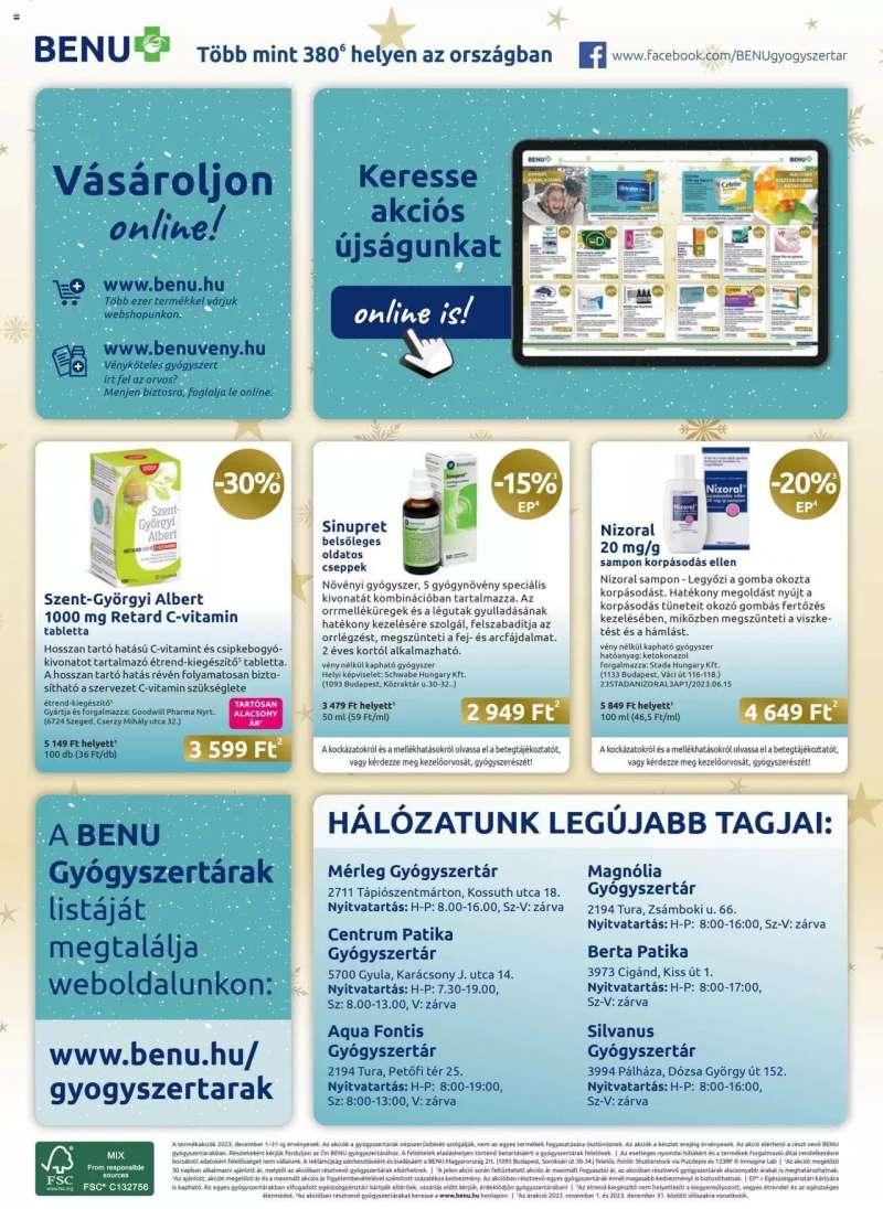 BENU Gyógyszertárak Akciós Újság BENU Gyógyszertárak 24 oldal
