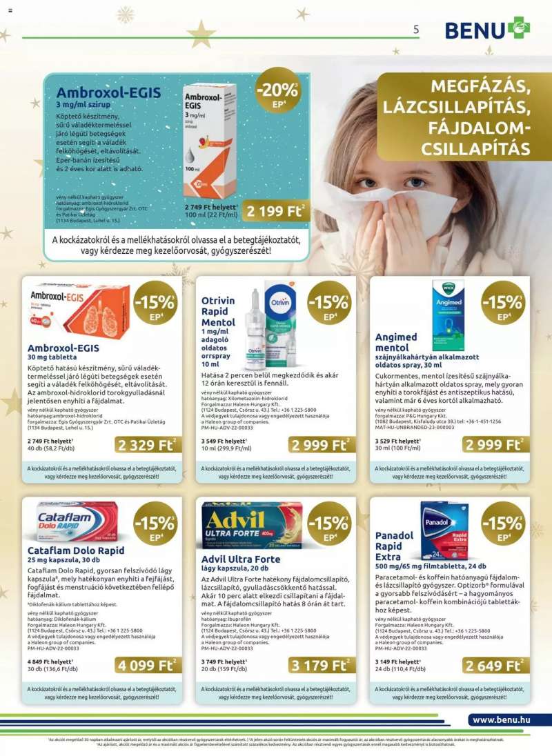 BENU Gyógyszertárak Akciós Újság BENU Gyógyszertárak 5 oldal