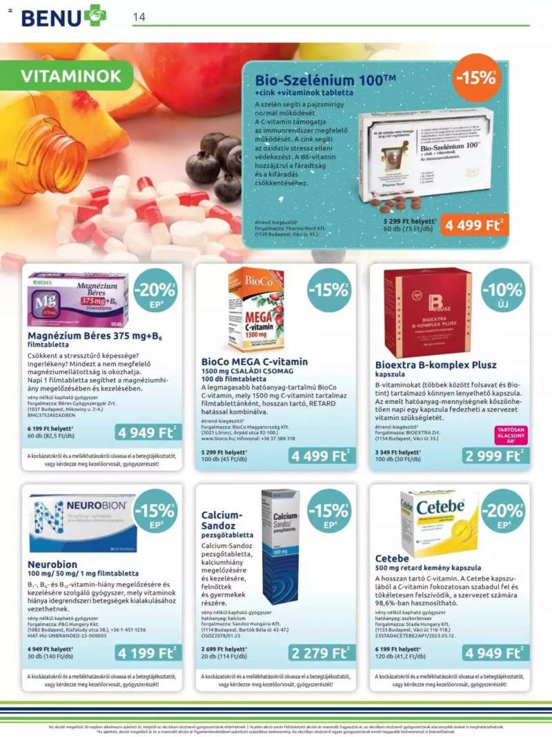 BENU Gyógyszertárak Akciós Újság BENU Gyógyszertárak 14 oldal